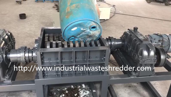 Automatic Dual Shaft Solid Waste Shredder Low Noise For Plastic Drum