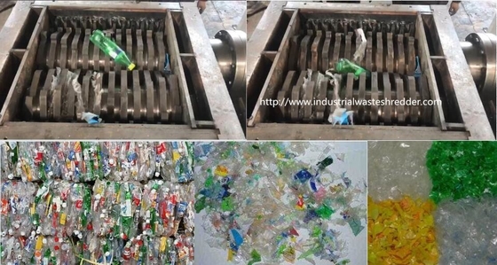 좋은 가격 병 가마니 플라스틱 폐기물 문서 절단기 이중 갱구 자동적인 하중 초과 보호 온라인으로