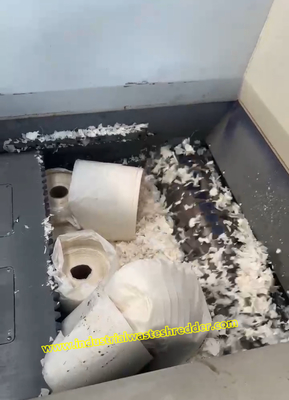 폐기물 종이 롤 싱글 샤프트 쉐레더 머신 75KW 절단 모터 로터 지름 400mm 플라스틱 필름 롤 분쇄 머신